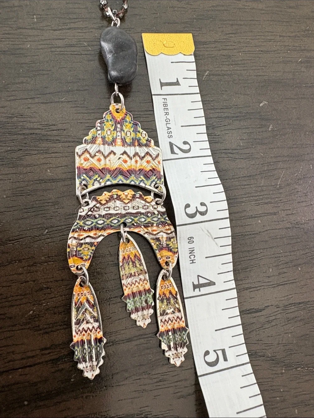 Beaded Multicolor Boho Pendant Necklace - Unknown Brand